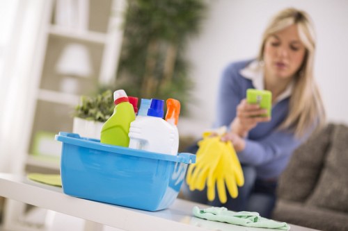 Local domestic cleaner preparing a tidy home in Edgware